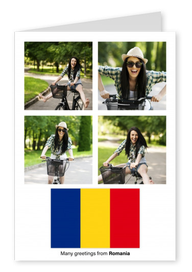 Postkarte mit Flagge von Rumänien