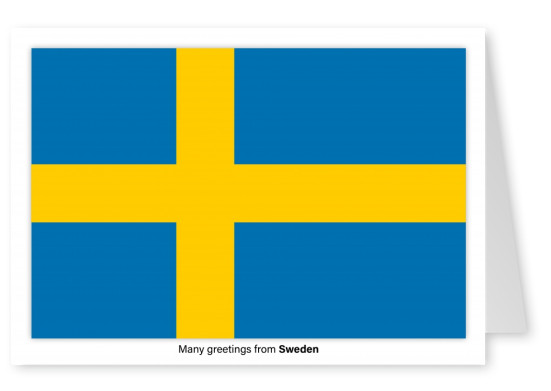 Postkarte mit Flagge von Schweden