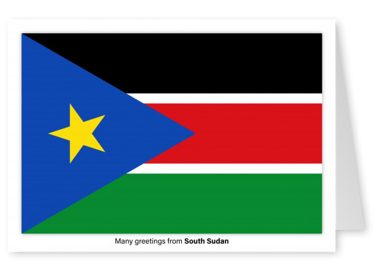 Postkarte mit Flagge von der Südsudan
