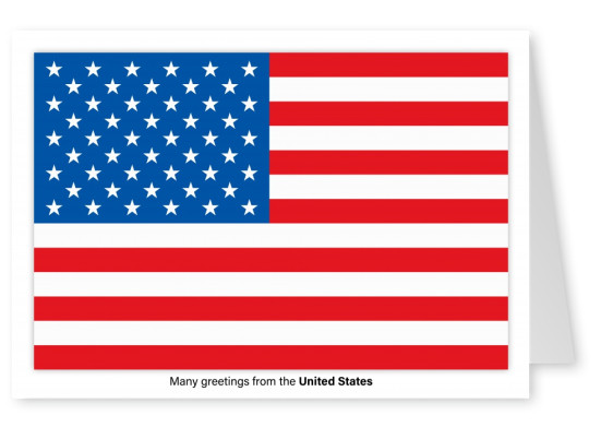 Postkarte mit Flagge von den Vereinigte Staaten von Amerika