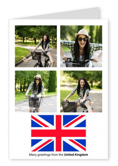 Postkarte mit Flagge von dem Vereinigten Königreich