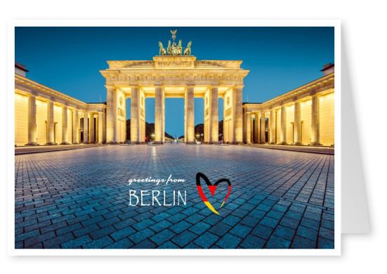 Berlin– Foto vom Brandenburger Tor bei Nacht in stimmungsvoller Beleuchtung