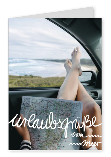 Urlaubsgrüsse vom Meer handgeschriebener Text