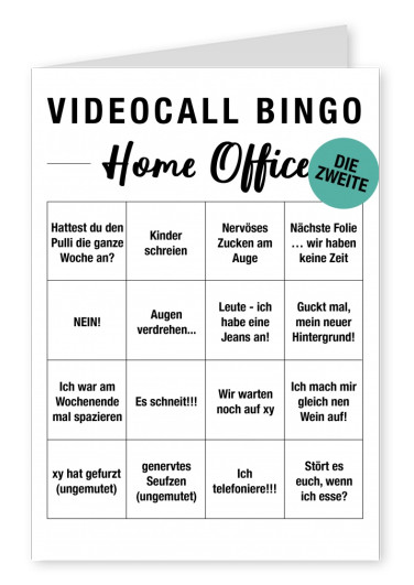 Videocall Bingo Home Office