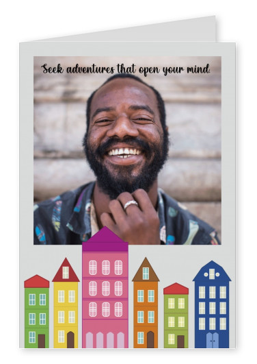 Postkarte Seek adventures that open your mind