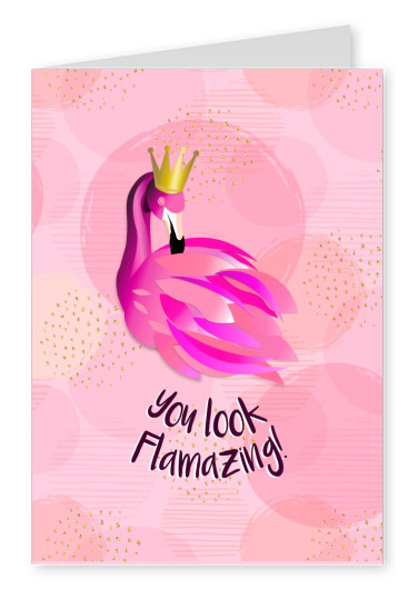 wunderschöne Flamingo-Karte in pink