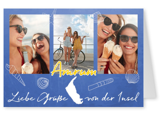 Postkarte Liebe Grüße von der Insel Amrum