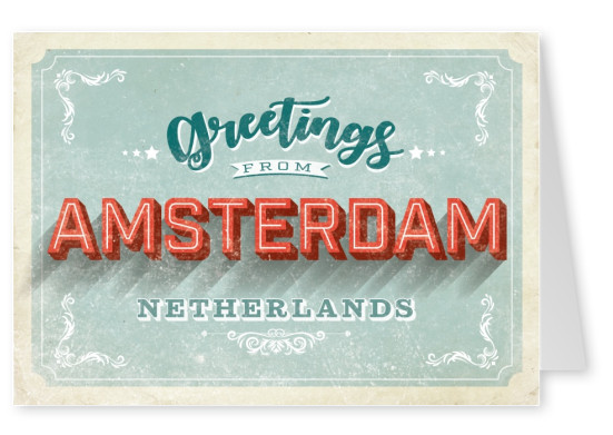 Vintage Postkarte Amsterdam