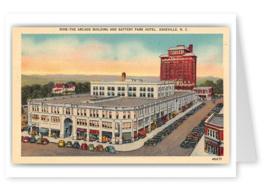 Asheville North Carolina Arcade Building and Battery Park Hotel