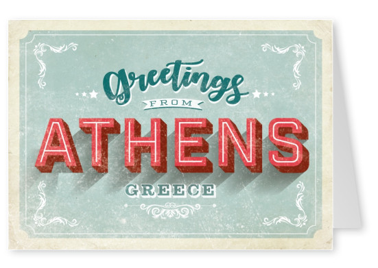 Vintage Postkarte Athen