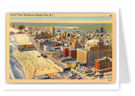 Atlantic City New Jersey Aerial View Beach Scene