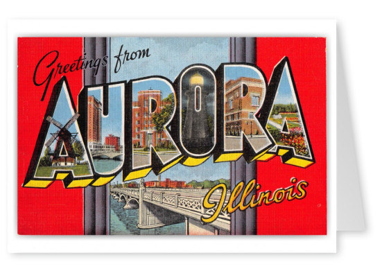 Aurora Illinois Large Letter Greetings