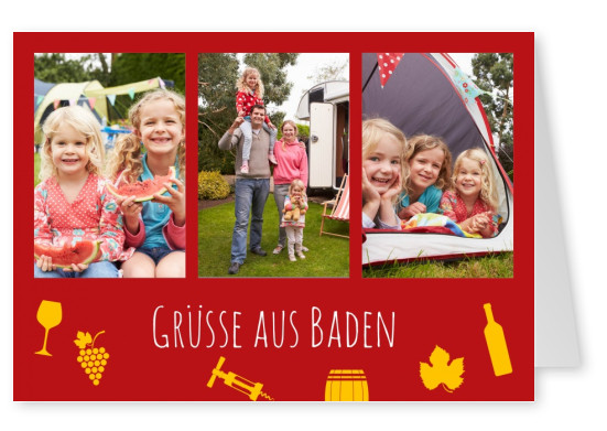 Meridian Design Postkarte Grüsse aus Baden
