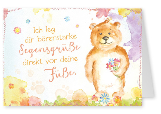 Postkarte Bärenstarke Segengrüße