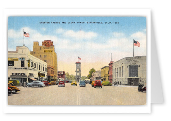 Bakersfield California Chester Avenue and Clock Tower