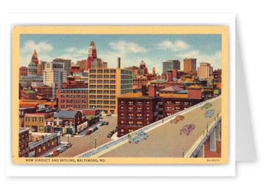 Baltimore Maryland New Viaduct and Skyline