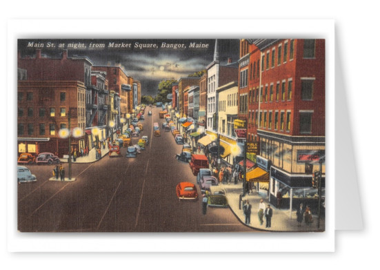 Bangor, Maine, Main Street at night