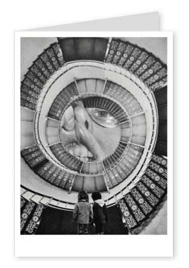 Belrost surrealistische Collage Kinder im Treppenhaus