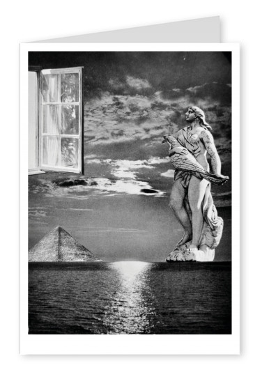 Belrost surrealistische schwarz-weiß Collage Urlaubstraum