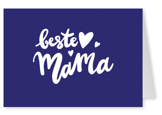 Beste mama, handgeschrieben Text auf dunkelblauem Hintergrund