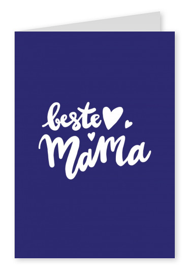 Beste mama, handgeschrieben Text auf dunkelblauem Hintergrund