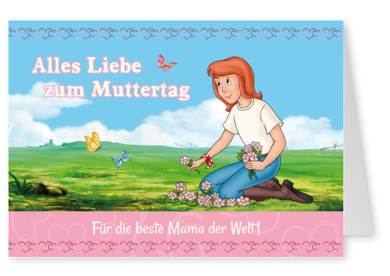 Tina Martin pflückt Blumen