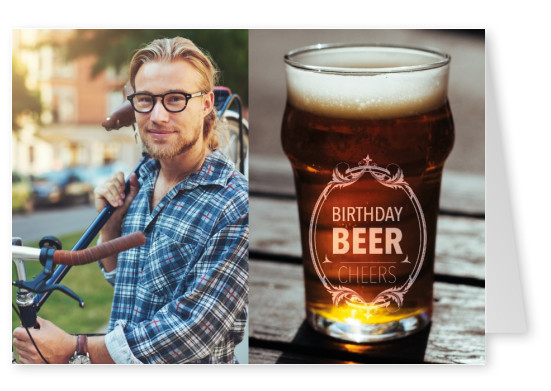 bier glas birthday beer cheers postkarte grusskarte