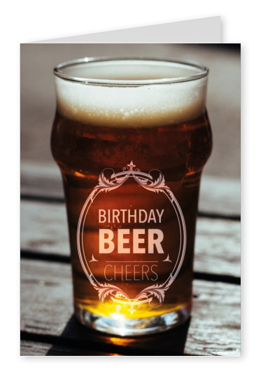bier glas birthday beer cheers postkarte grusskarte