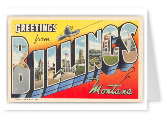 Billings Montana Greetings Large Letter