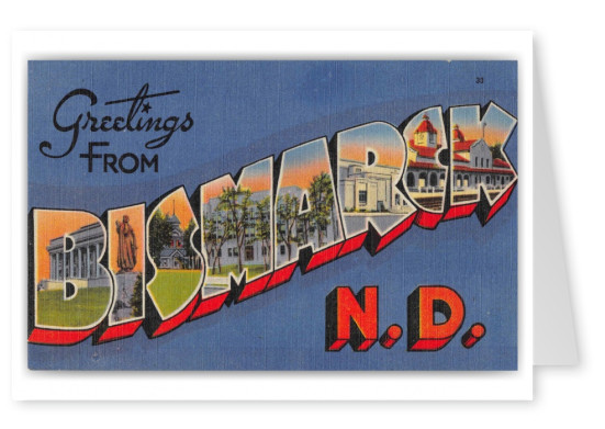 Bismarck North Dakota Greetings Large Letter