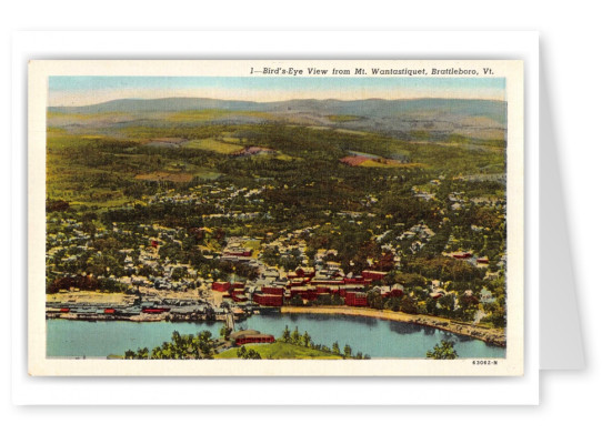 Brattleboro Vermont Birds Eye View from Mt Wantastiquet