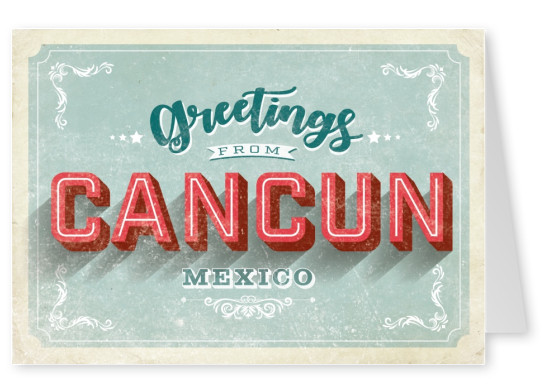 Vintage Postkarte Cancun