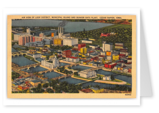 Cedar Rapids, Iowa, air view of Loop District