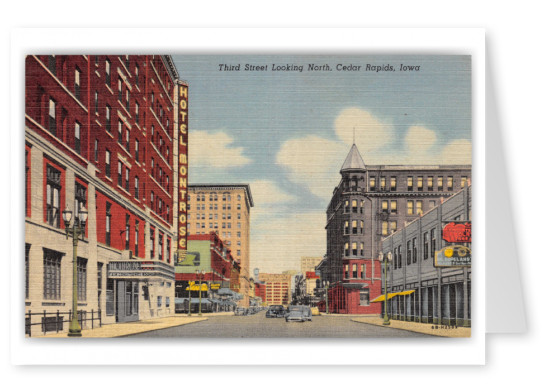 Cedar Rapids, iowa, Third Street looking North