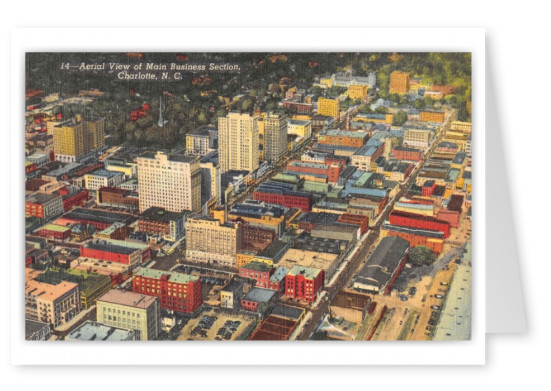 Charlotte North Carolina Main Business Section Aerial View