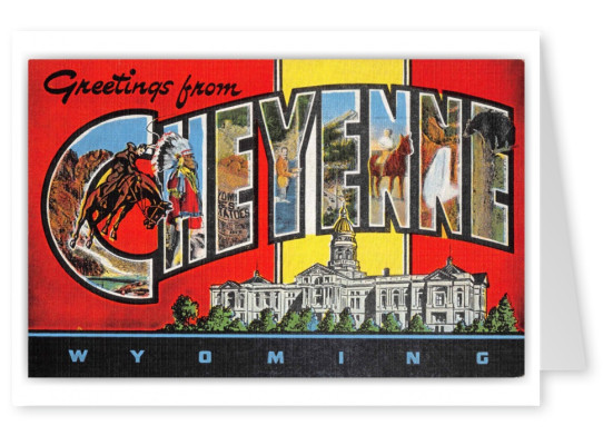 Cheyenne Wyoming Greetings Large Letter State Capitol