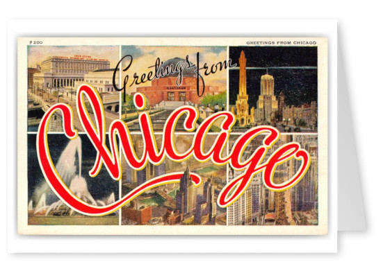 Chicago Illinois Large Letter Greetings
