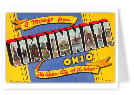 Cincinnati Ohio Greetings Large Letter
