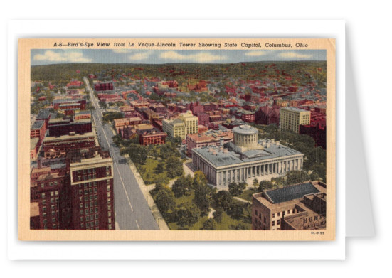 Columbus Ohio Birds Eye View from Le Veque-Lincoln Tower