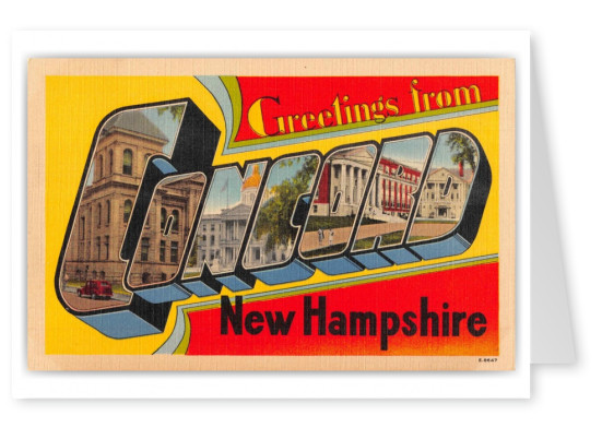Concord New Hampshire Greetings Large Letter