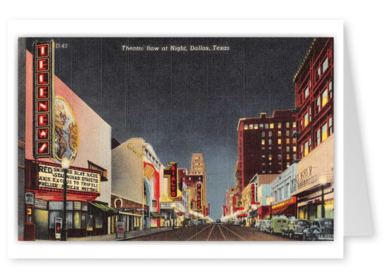 Dallas, Texas, Theatre Row at night