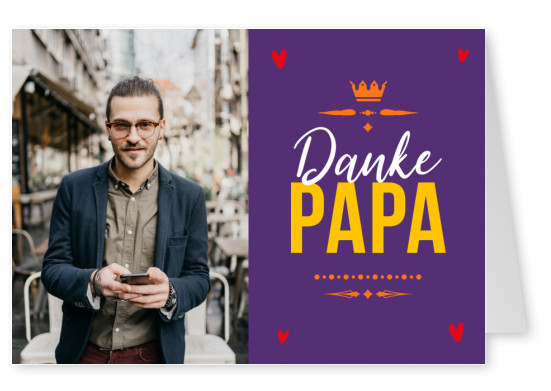 Postkarte Meridian Design Danke Papa