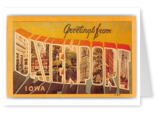 Davenport Iowa Large Letter Greetings