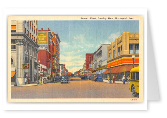 Davenport, Iowa, Second Street looking west