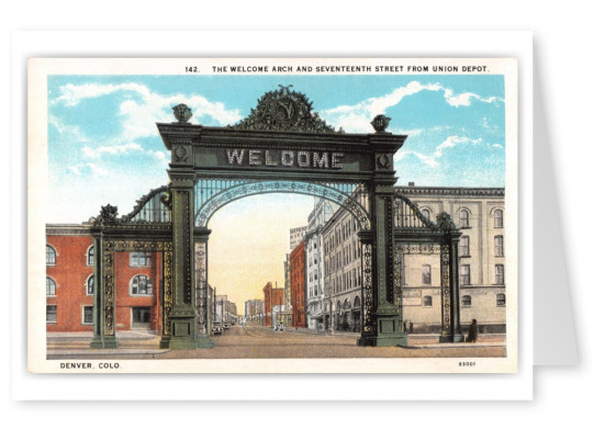 Denver, Colorado, Welcome Arch and 17th street