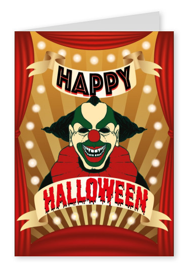 Happy Halloween mit gruseligen Clown