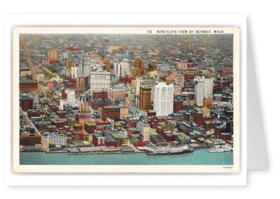 Detroit Michigan Birds Eye View from Water