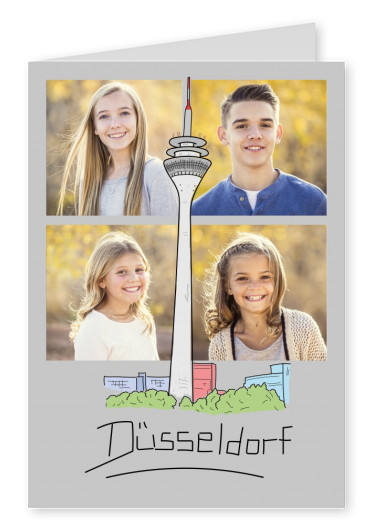 düsseldorf rheinturm postkarte