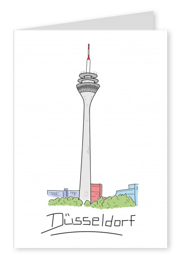 düsseldorf deutschland rheinturm postkarte