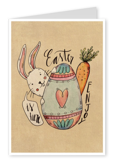 card with bunny and easter egg